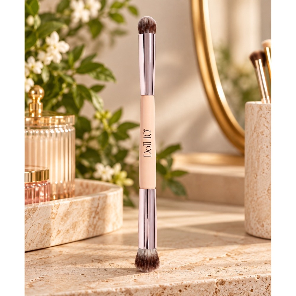 Doll 10 Dual Ended Concealer Brush No 2 Vegan Synthetic Makeup Brush NEW